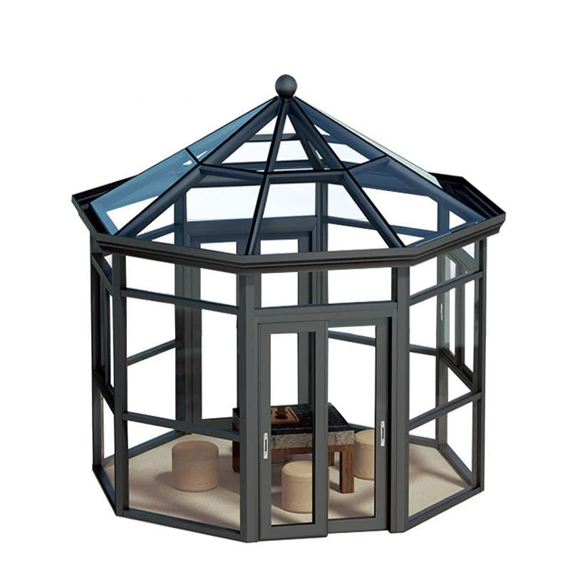 Victorian Luxury Prefabricated Portable Aluminum Tinted Glass
Sun Backyard Double Glazed Room Garden Bungalow