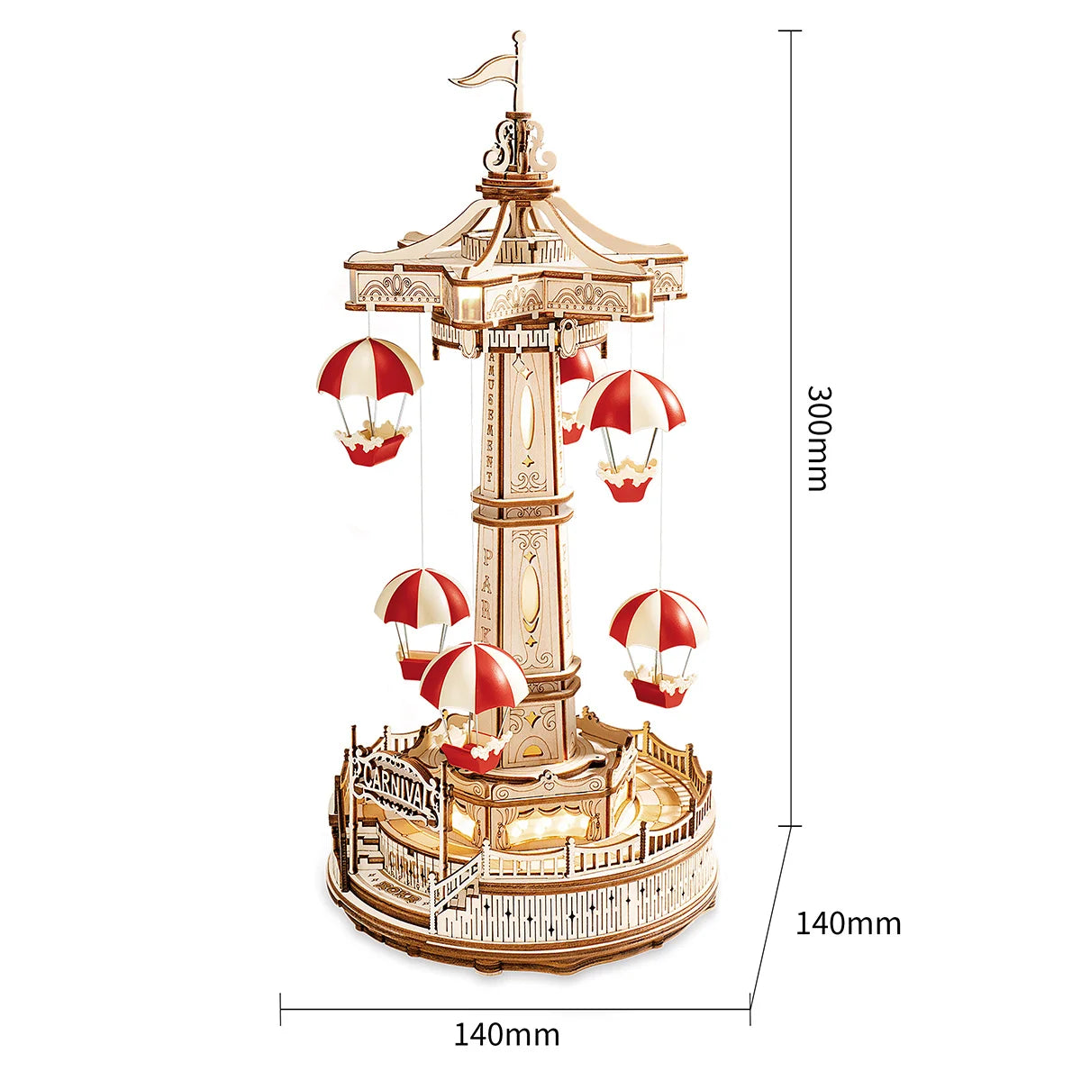 Magic Amusement Park Wooden Toys DIY Music Box Moveable 3D Wooden Puzzle