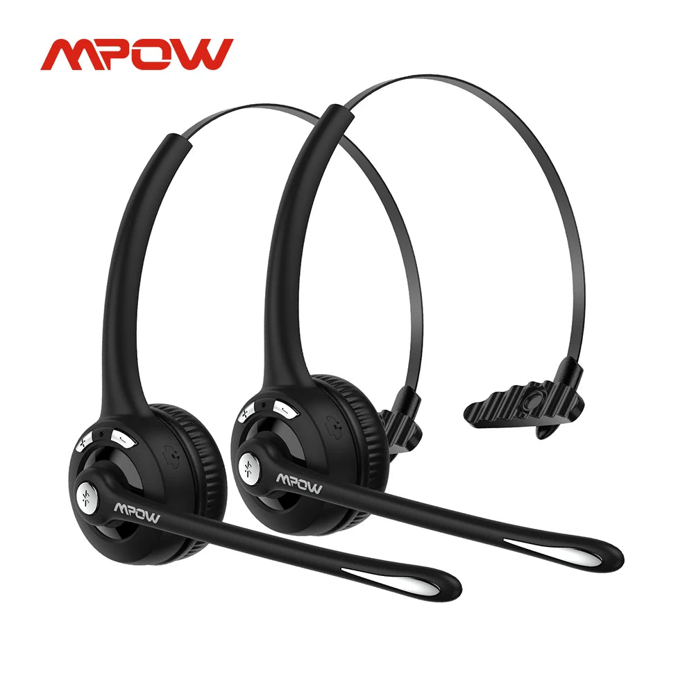 1/2 pack Mpow Pro Office Wireless Bluetooth V5.0 headphone
With Microphone 13H Talking Time For Driver Call Center Skype Office