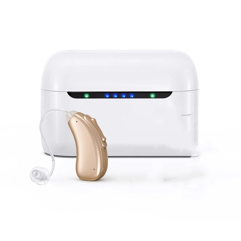 Bluetooth Rechargeable Hearing Aid 30 channel Behind the Ear Sound Amplifier