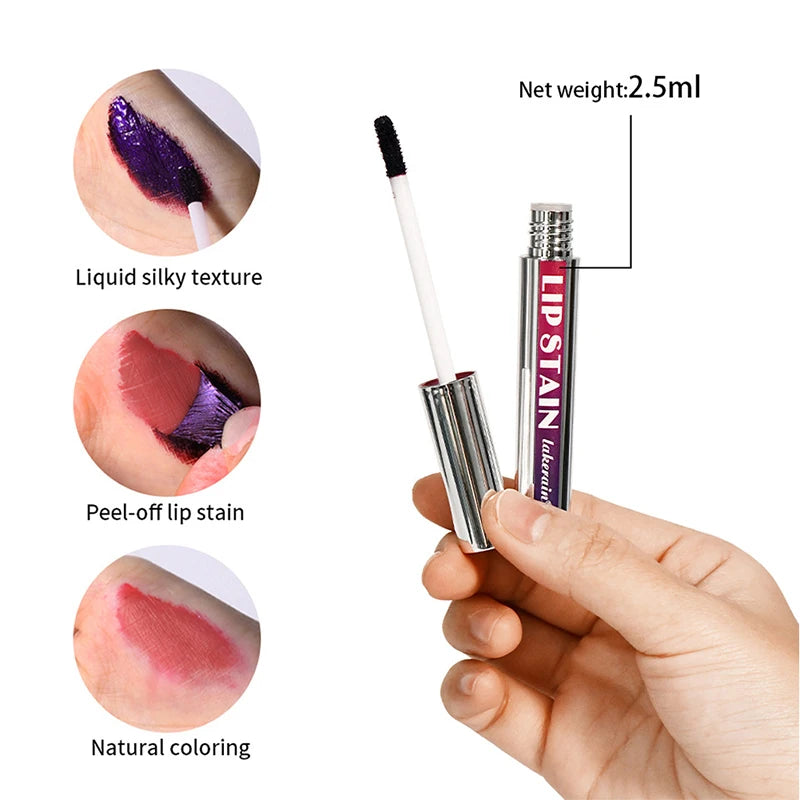 Peel Off Lip Stain Reveal Long Lasting Waterproof Pink Lip Tint Transfer Proof Non Stick Cup Natural Lip Stain Women's Cosmetics
