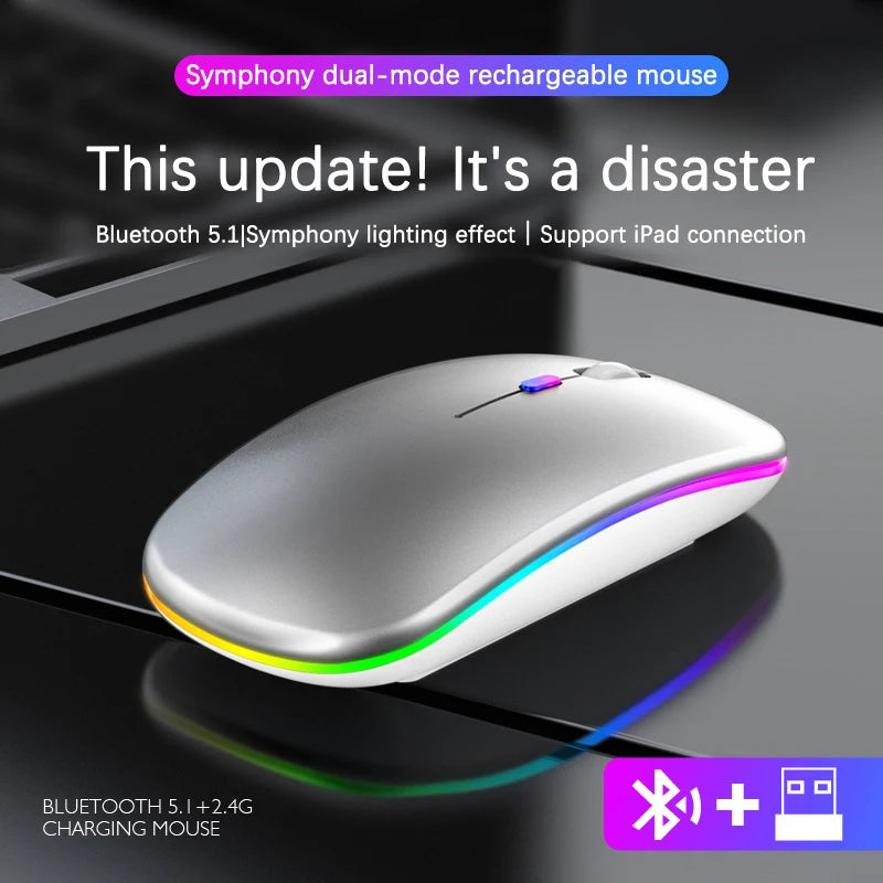 Wireless Bluetooth Mouse
Rechargeable Mice Wireless Computer Mouse
LED Backlit Ergonomic Gaming Mouse for Laptop PC 3600DPI