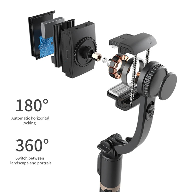 2024 New Gimbal Stabilizer Selfie Stick Wireless Foldable Tripod
Bluetooth Shutter Monopod for IOS Android