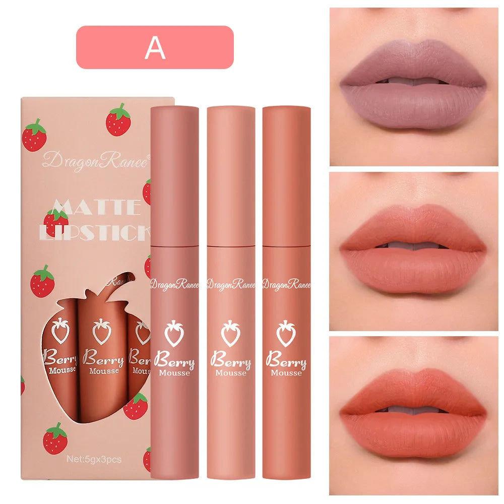Lipsticks Set Make Up For Women Beauty Cosmetics
Matte Lipsticks Waterproof Long lasting Liquid Lip Tint Stain