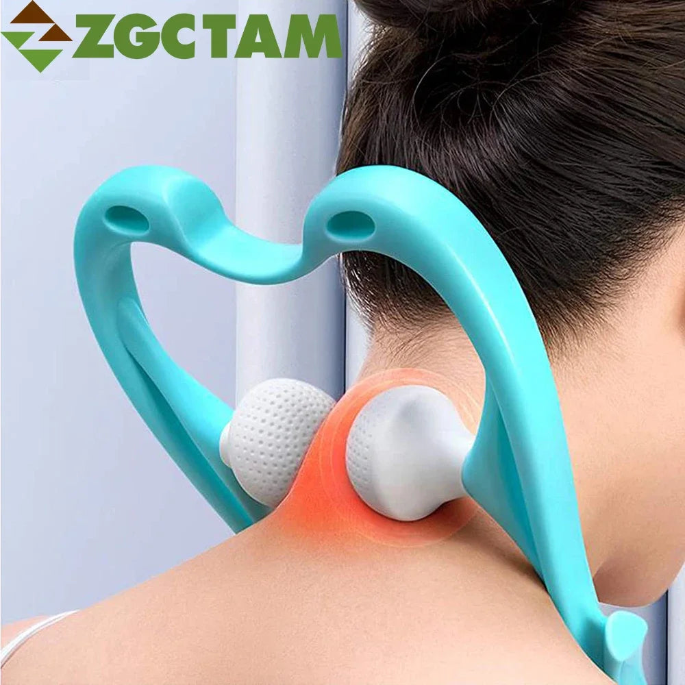 Manual Cervical Massager Clip, Hand-held Neck Shoulder
Shiatsu Trigger Point Massager Roller for Body Relaxation Beauty Health