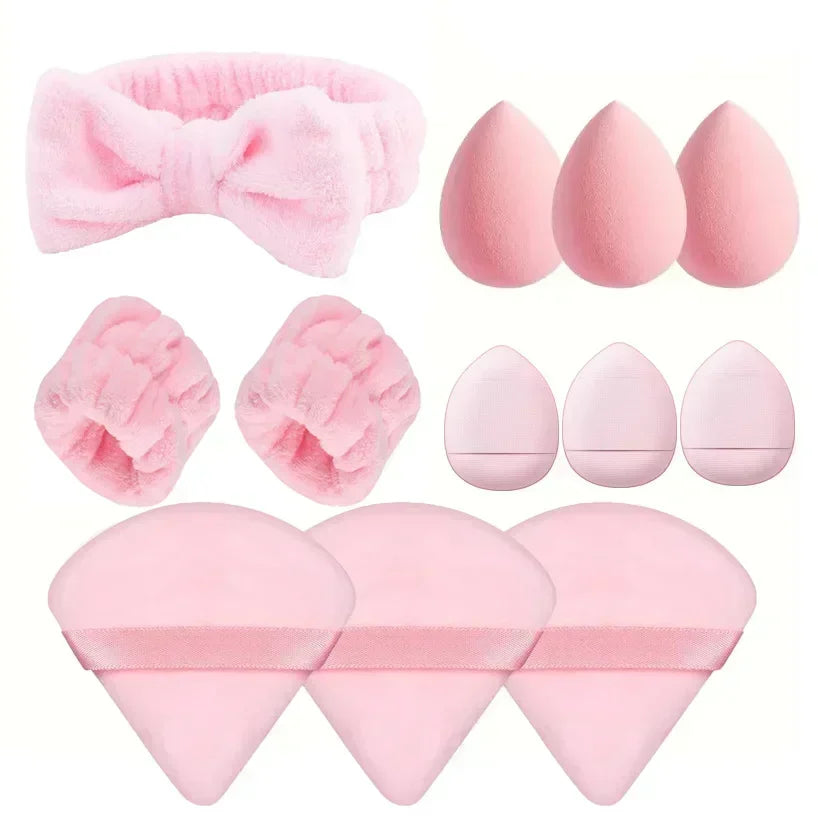 12Pcs Makeup Sponge Egg Foundation Sponges
Cosmetic Powder Puff Spa Headband Wristband Make Up Tools Accessories