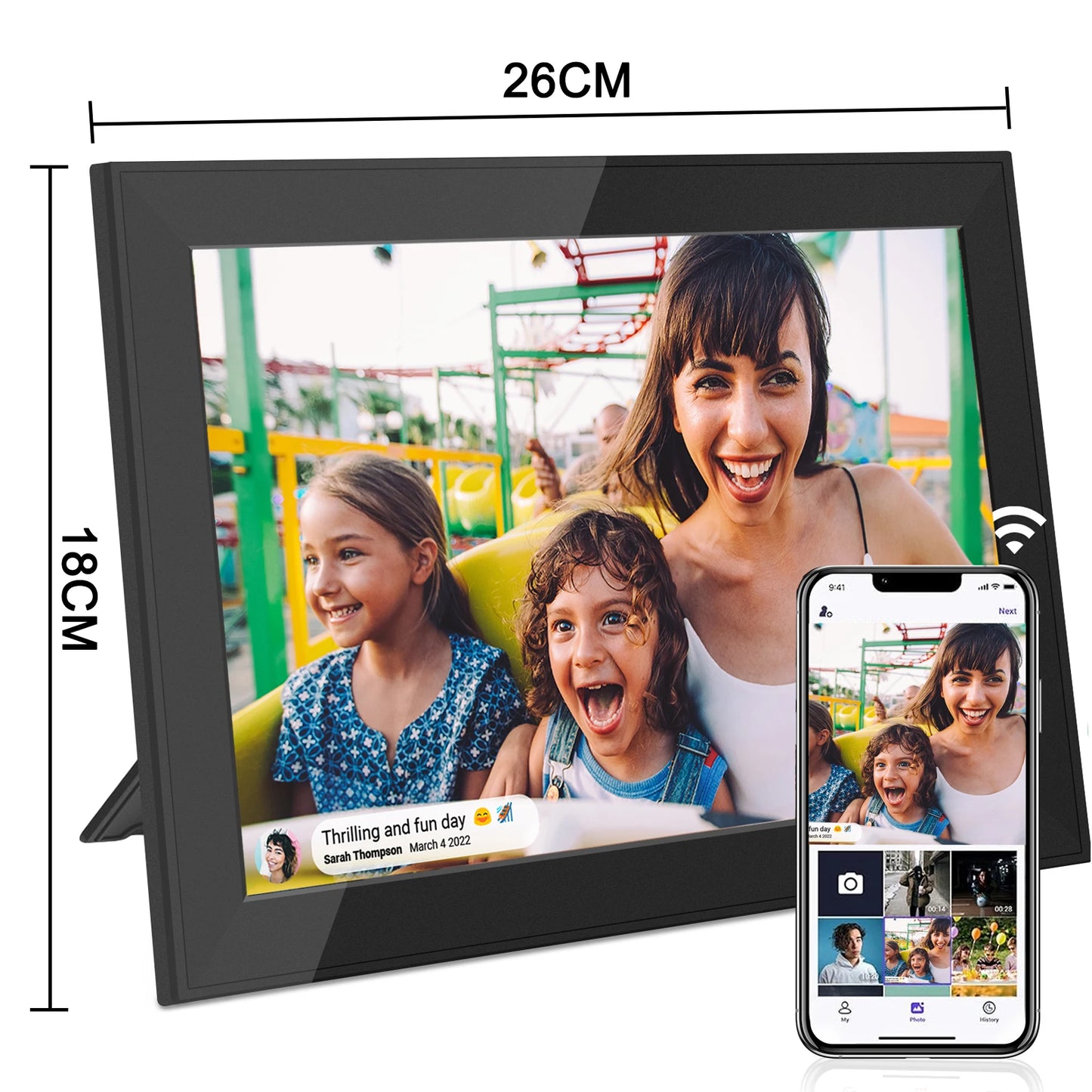 Digital Picture Frame 10.1 Inch WiFi Large Storage1280 x 800 HD IPS Touch Screen Auto-Rotate