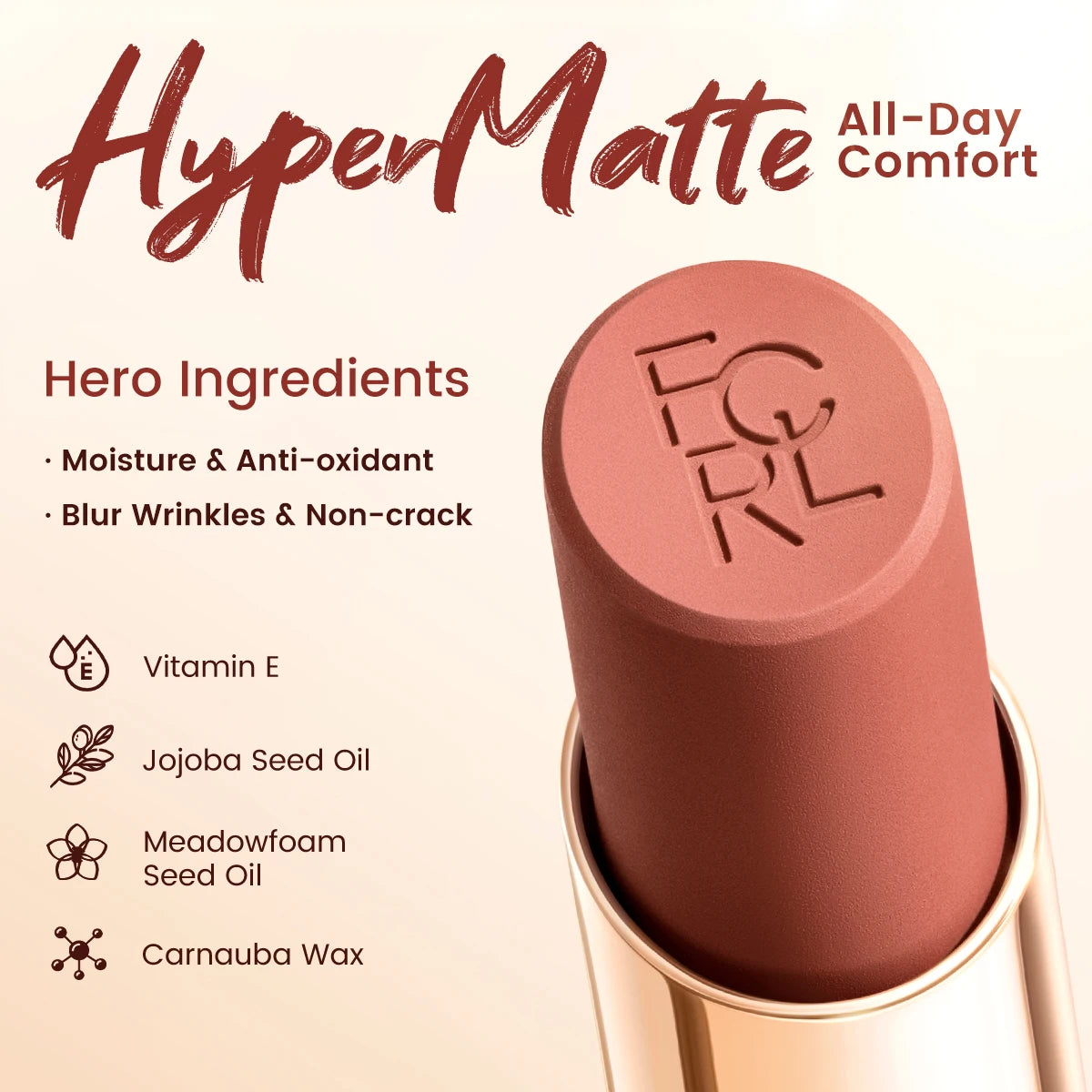 Lightweight Matte Lipstick Waterproof Transfer proof
Lip Balm High Pigmented Moisturizing Lip Tints Makeup Cosmetics