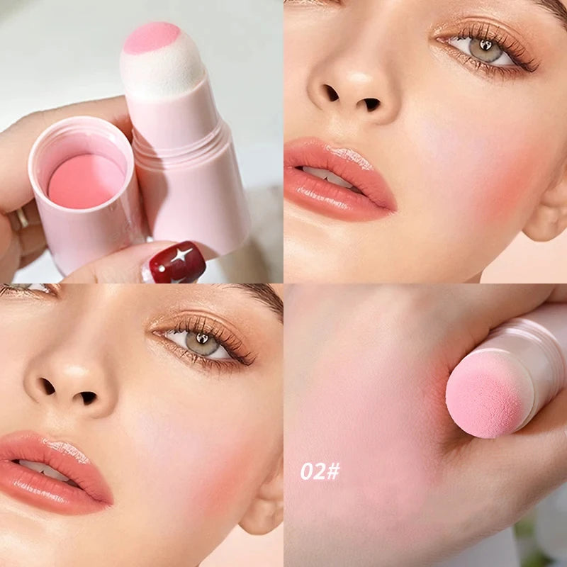 Soft Fog Blush Stick - Energetic Bouncy, Korean Style, Brightening, Dual-use For Lips And Cheeks, Natural Color Vitality Girl