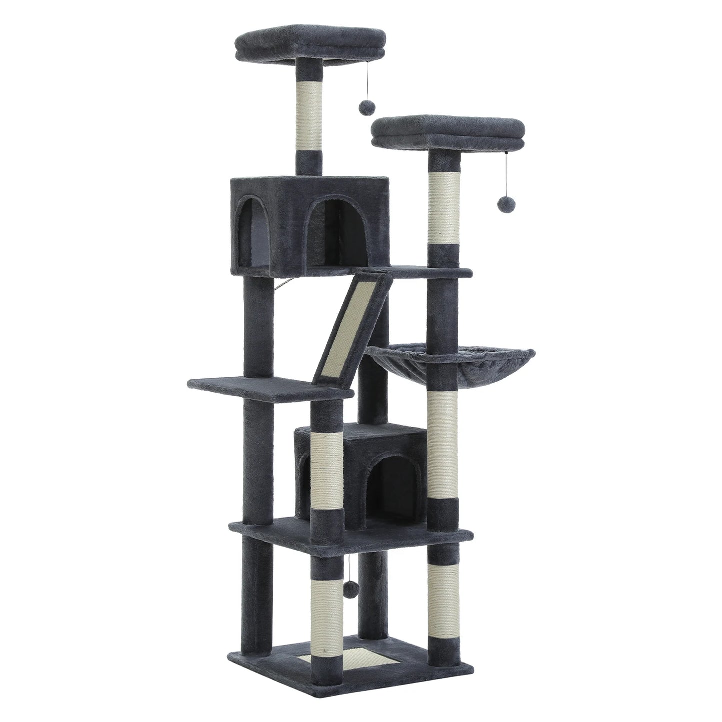 Large Cat Tree Tall Cat Tower for Indoor Cats
Multi-Level Plush Cat Condo with Scratching Posts Scratching Boards Perches Caves