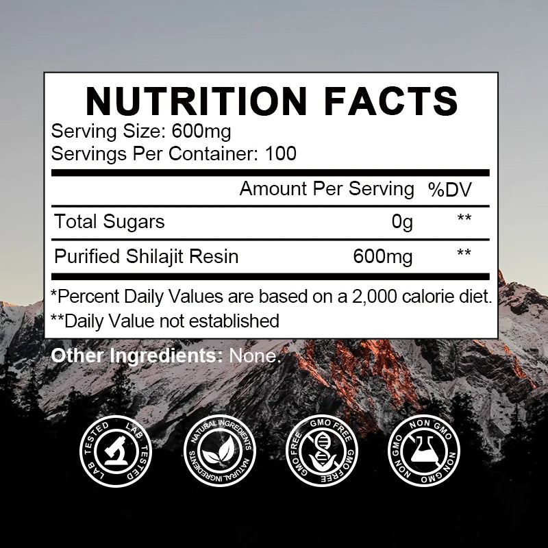 60g 100% Himalaya Pure Shilajit Resin Original Mineral Health Supplement
Non-GMO Brain Memory Cognitive Energy Health