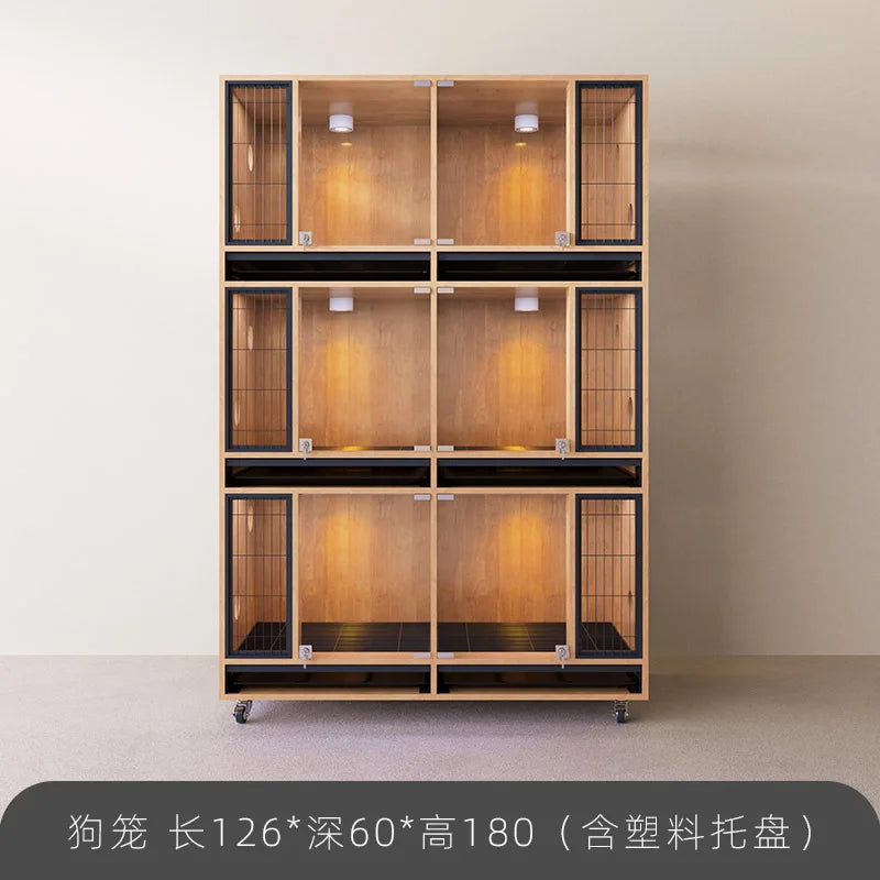 Pet Cabinet Customized Pet Dog Foster Cage Solid Wood Cage Display Cabinet Pet Store Care