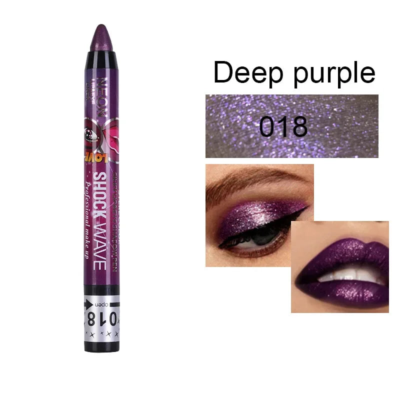 2 In 1 Eyeshadow Lipstick Stick Pencil
Waterproof Glitter Matte Eye Shadow Makeup Pigment Eyeshadow Pen