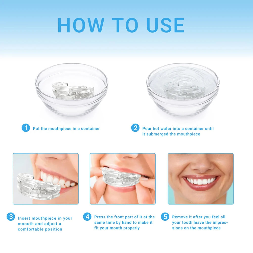 Mouth Guard Anti-Snoring Teeth Bruxism Mouthguard
Improves Sleep Teeth Bruxism Sleep and Apnea Snoring Device Stops Snoring