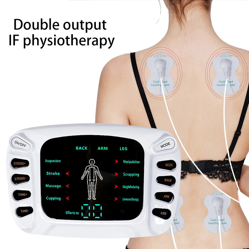 Portable Electronic 8 Modes Tens Massager
EMS Muscle Myostimulation Acupuncture Pulse Massage Pain Relief Physiotherapy Machine