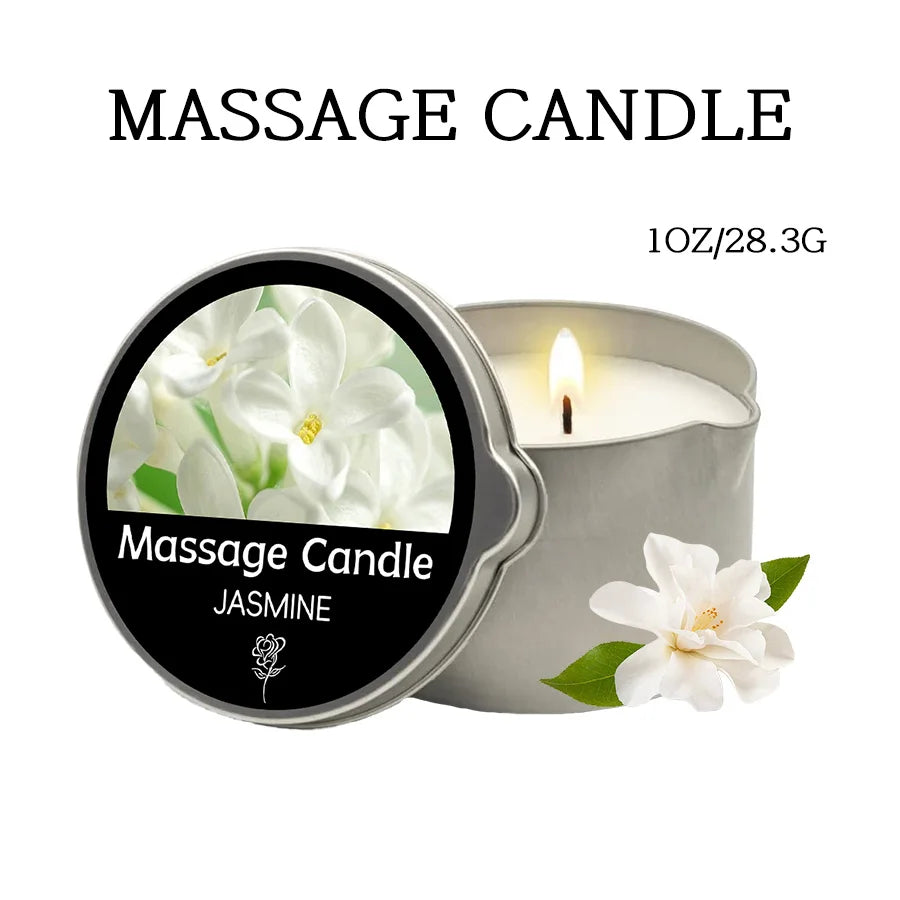 Massage Candle -Essential Oil- Six different scents , 1oz/2oz Melts into Warm Massage Oil -
Sensual Massage Candle, Pour Spout