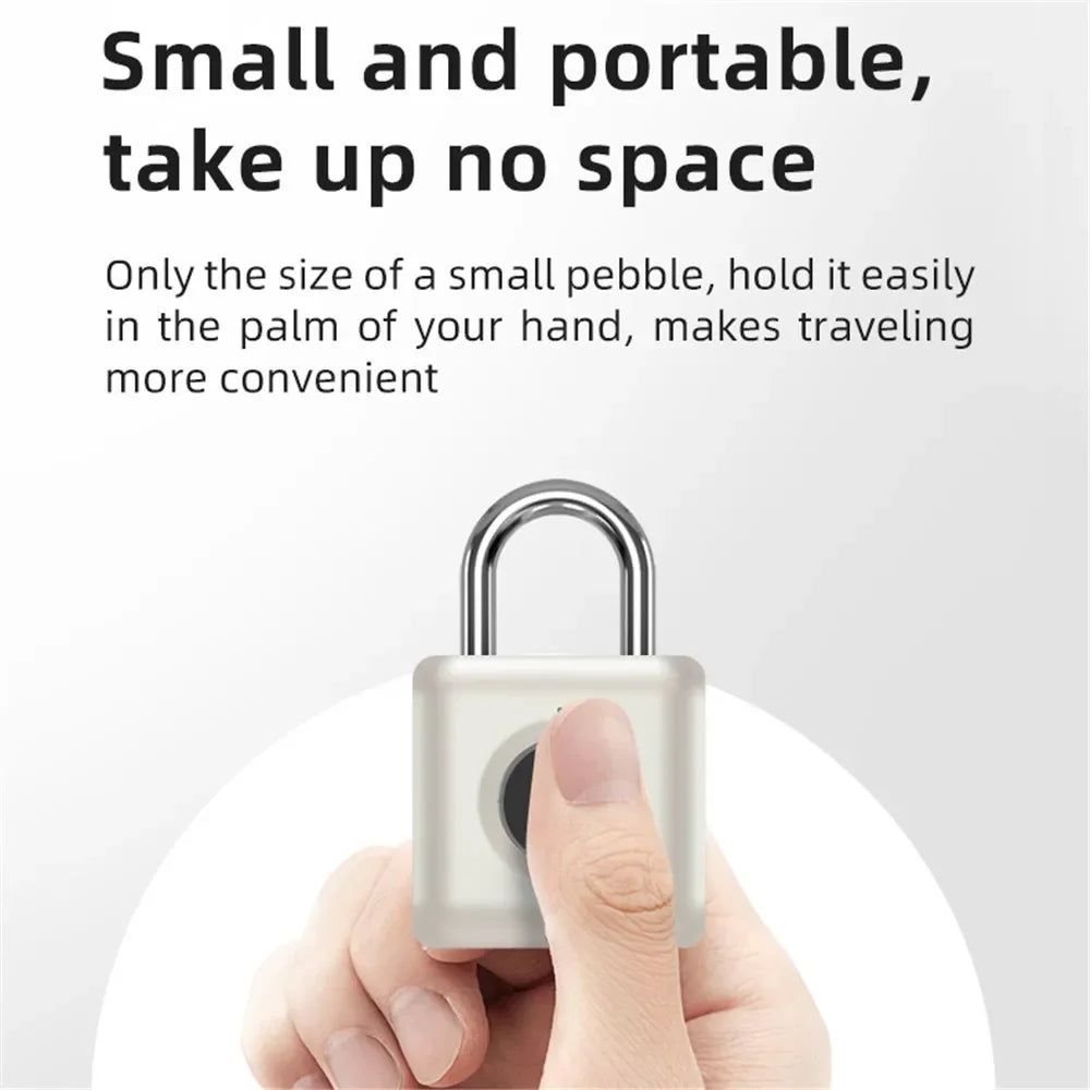 Mini Lock Fingerprint Smart Padlock Quick Unlock Keyless USB Rechargeable Door USB Keyless Fingerprint Lock for Luggage Case