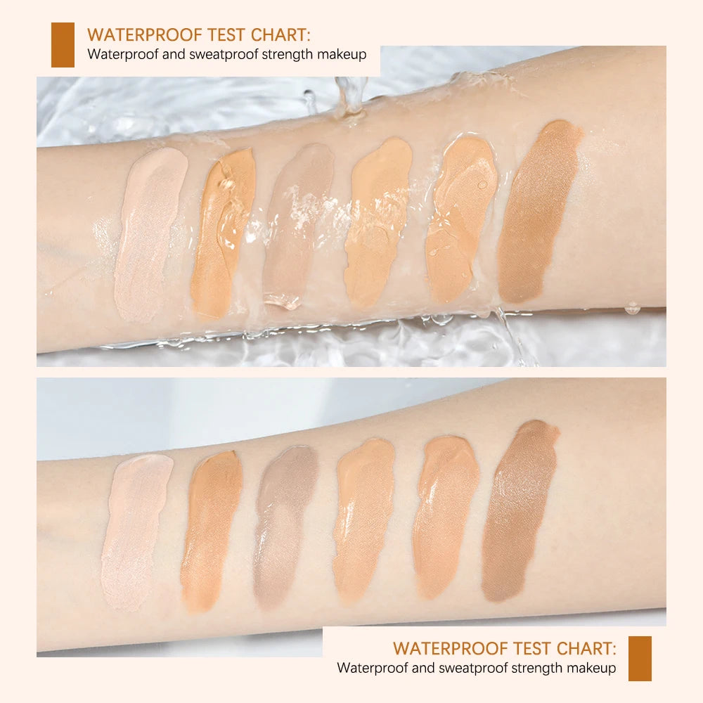 Flawless All Day 6 Color Waterproof Concealer Foundation Full Coverage Long Lasting Moisturizing