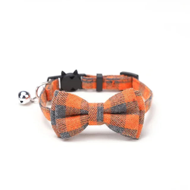 Pet Breakaway Cat Collar Bow Tie and Bell Cute Plaid
Christmas Red Elastic Adjustable Dog Collar With Sash Small Bell For Cats