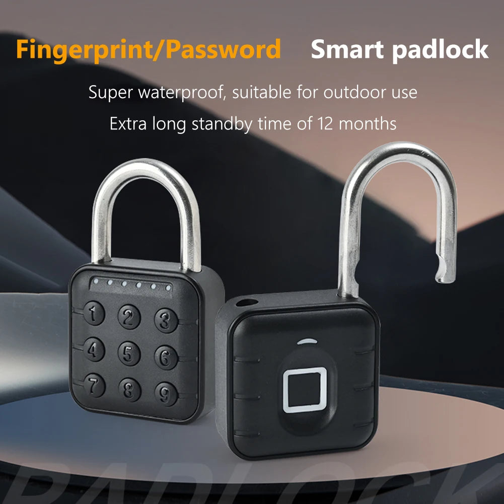 Keyless Fingerprint Lock with Smart Padlock Waterproof Door Lock