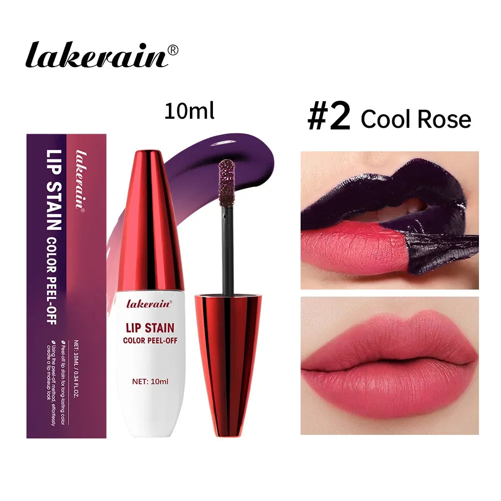 Peel Off Rose Pink Lip Gloss Matte Outline Contour Tattoo Lip Stain Waterproof Waterproof