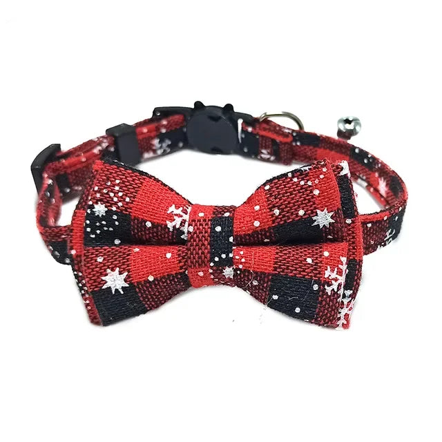 Pet Breakaway Cat Collar Bow Tie and Bell Cute Plaid
Christmas Red Elastic Adjustable Dog Collar With Sash Small Bell For Cats