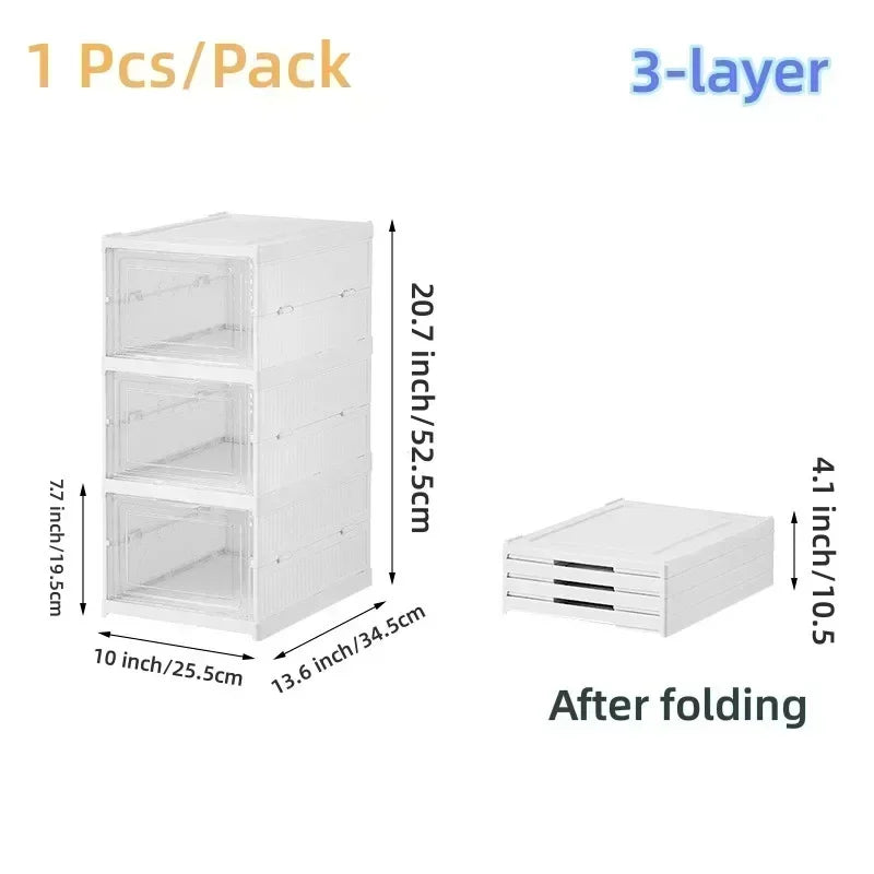 6 Layers Shoes Box Foldable Transparent Sneaker Shoe Storage Organizers