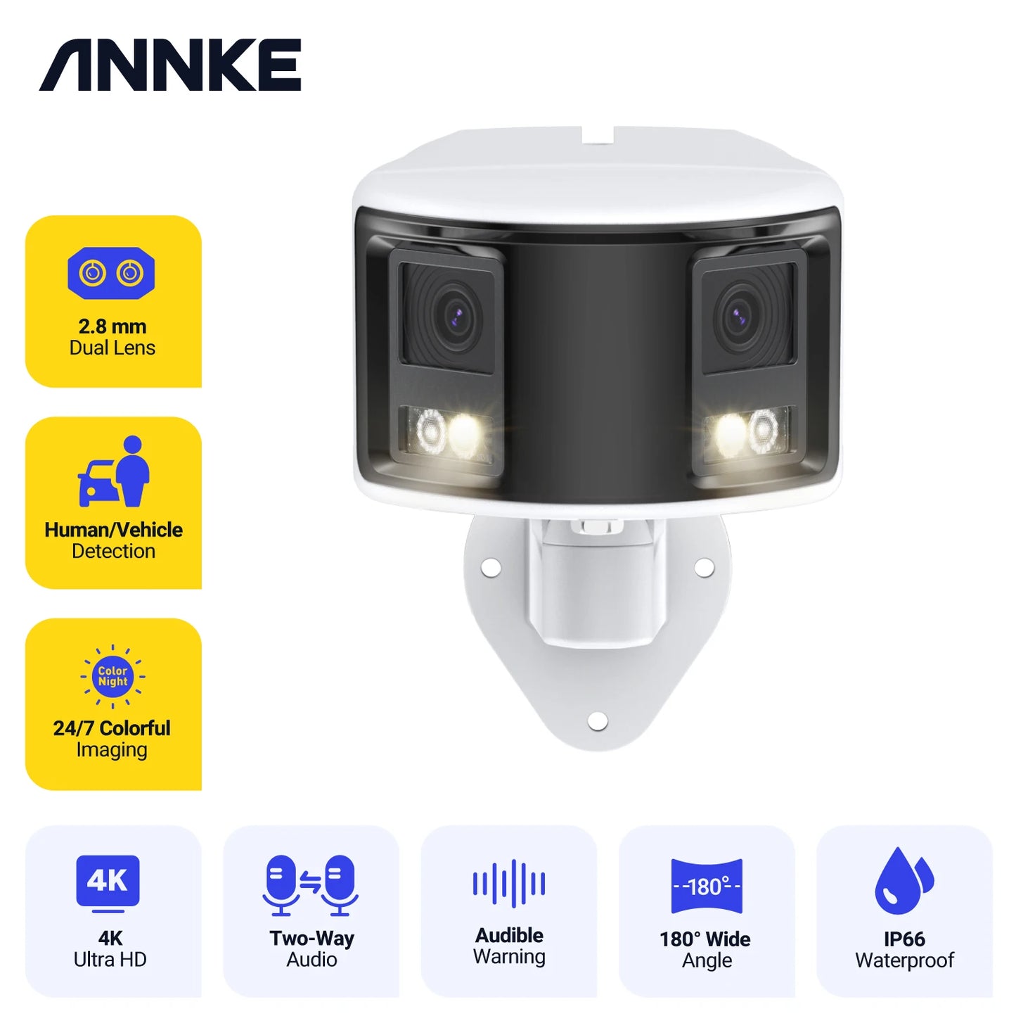 4K 180° Panoramic Protection Camera Dual Lens