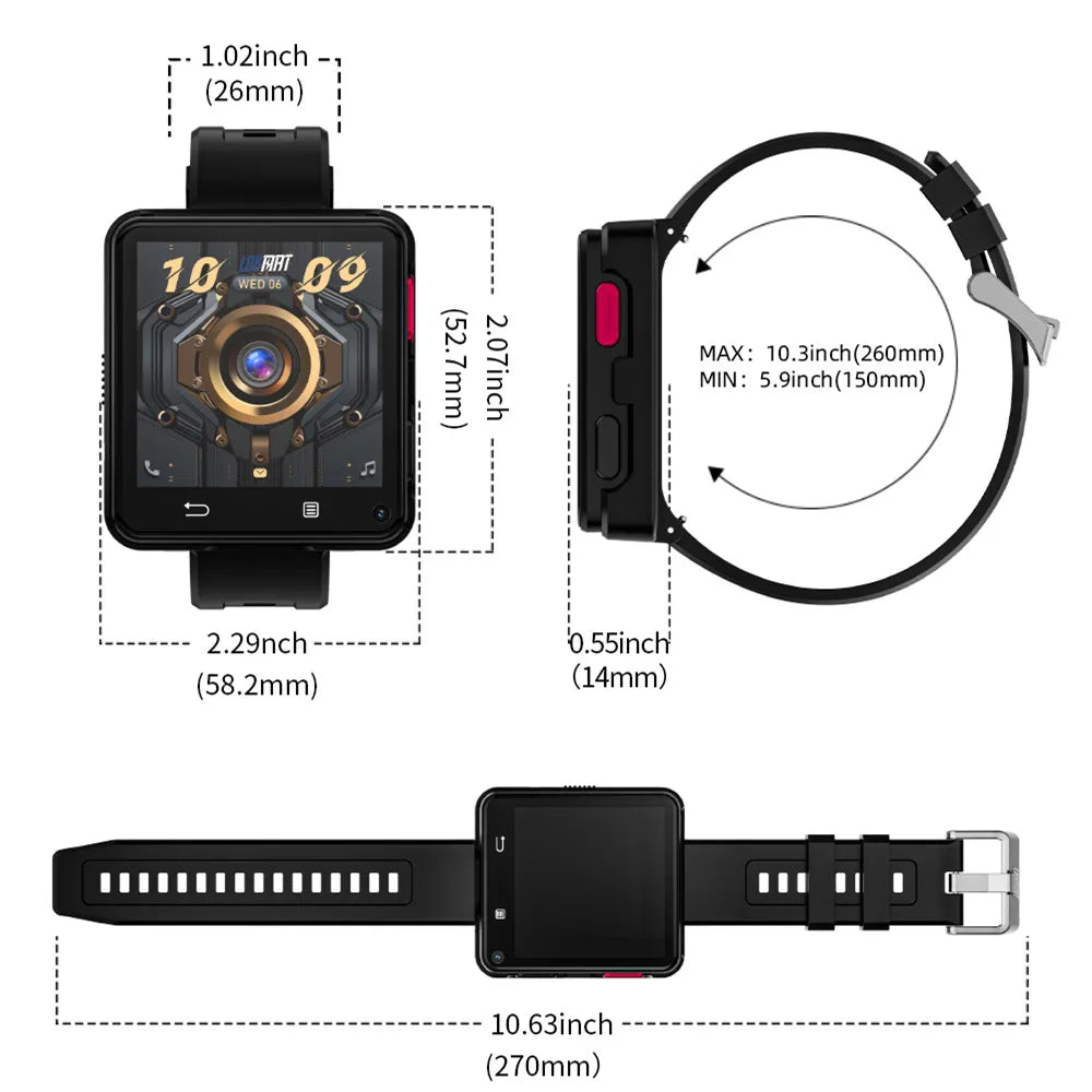 Dual Camera Android 11 Watch Phone Wifi Videos Calls Smart Watch
4G Network Phone Calls Mini Smart Phone, Call & Message Reminder
Answer Call, Alarm, Chronograph, Calendar, Voice Assistant, Waterproof