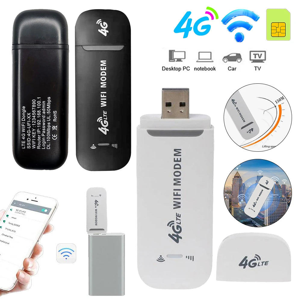 4G Wireless LTE WiFi Router
4G SIM Card Portable
150Mbps USB Modem Pocket Hotspot
Dongle Mobile Broadband for Home Office WiFi