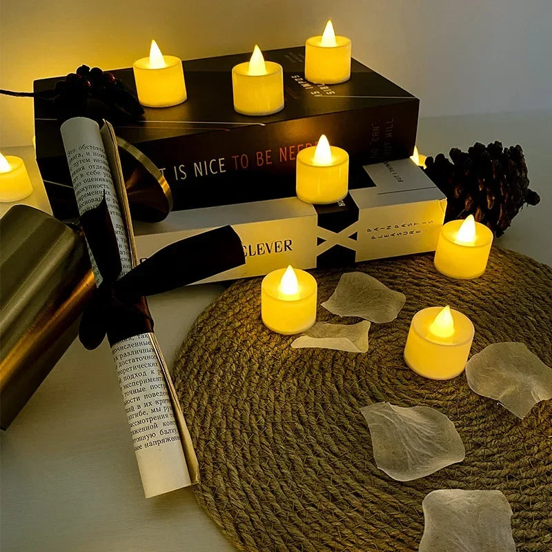 12/24/48Pcs Flameless LED Candles Lights Battery Powered