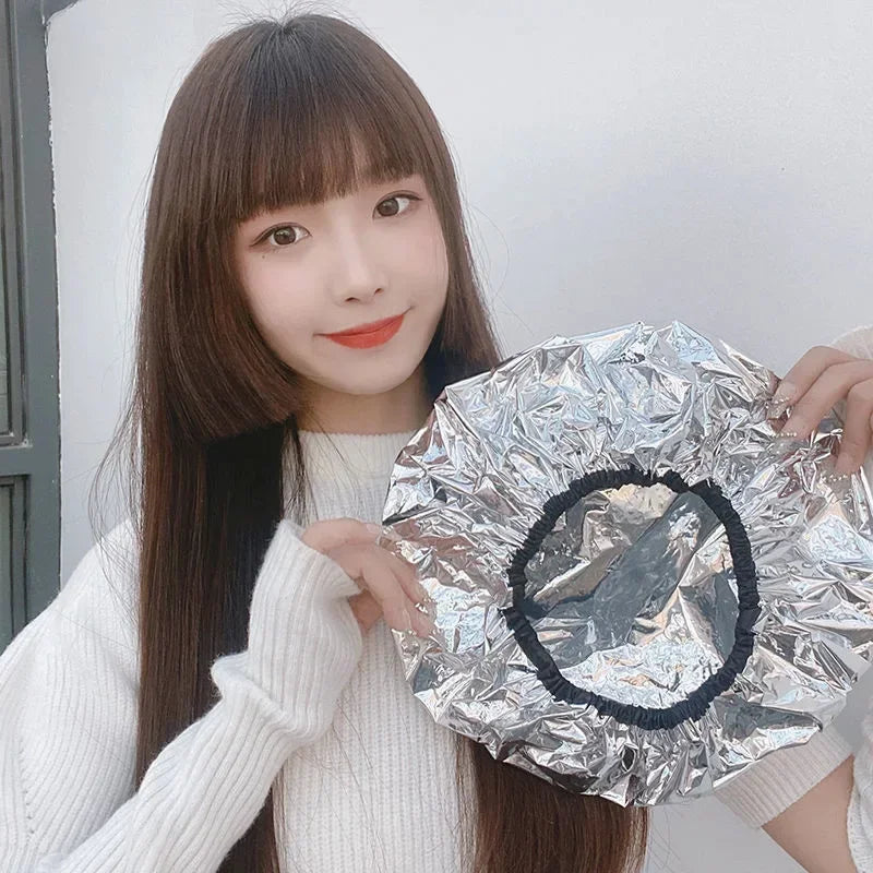 1pcs Self-heating Tin Foil Hat Heating Steam Hair Mask Cap