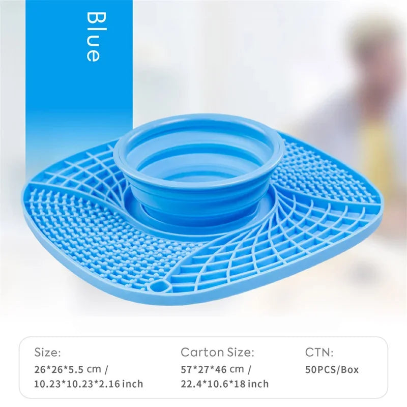 Dog Bowls Folding Pet Bowl Slow Food Bowl Silicone Dog Stuff
Dog Licking Mat Bowl Anti Gluten Feeding and Water Dog Accessories