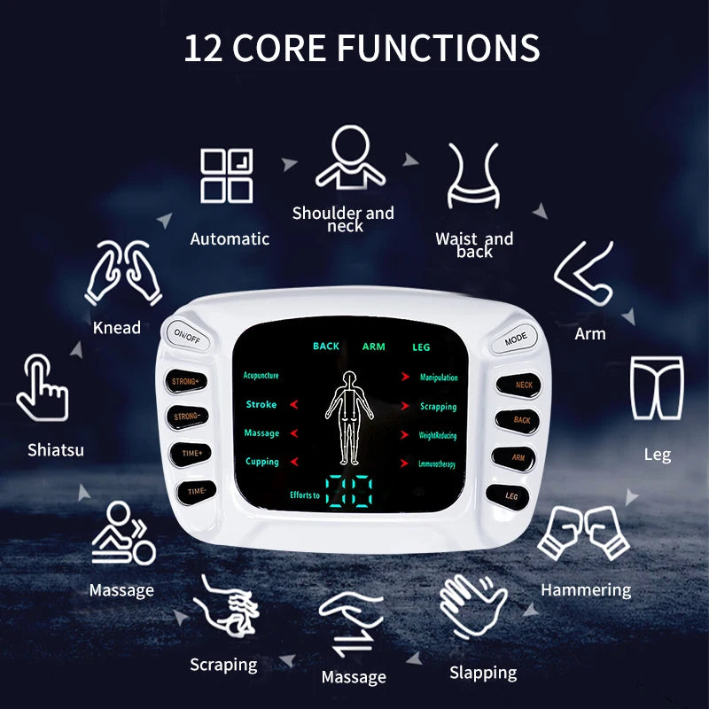 Portable Electronic 8 Modes Tens Massager
EMS Muscle Myostimulation Acupuncture Pulse Massage Pain Relief Physiotherapy Machine