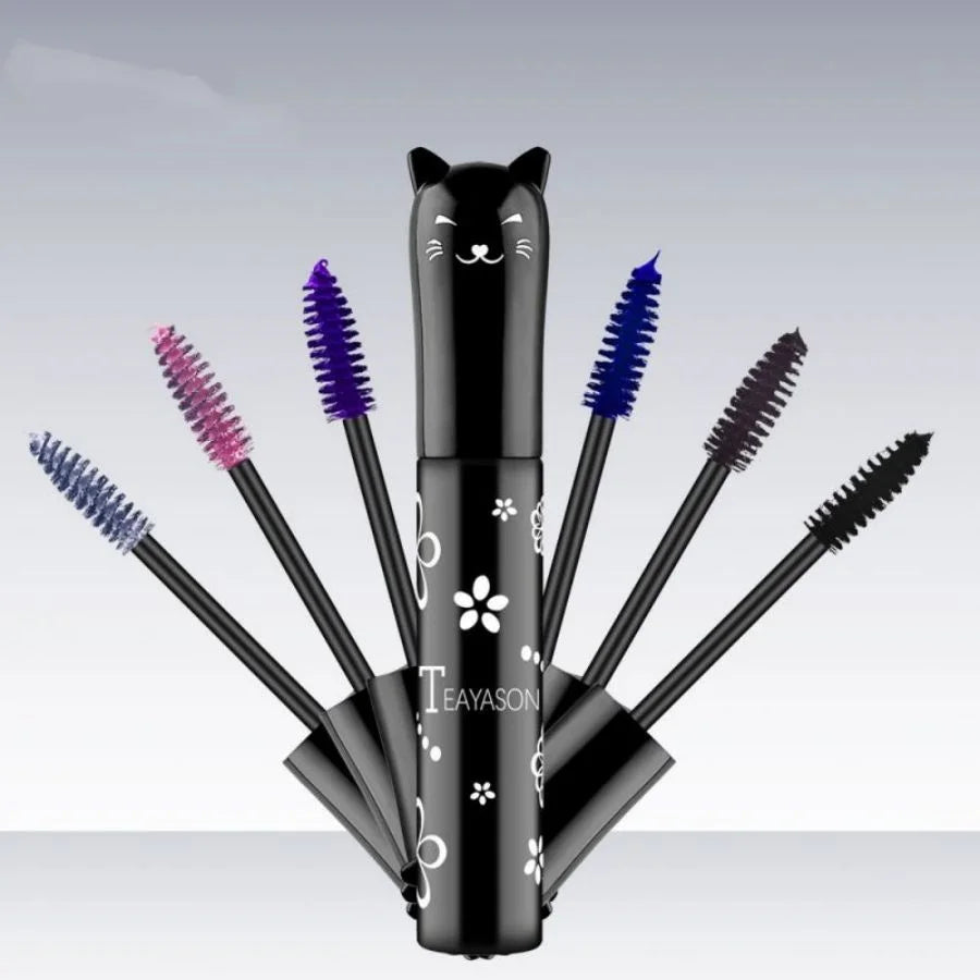 6-Colorful Mascara with Large Brush Head, Easy to Color,
Non-Clumping, Non-Fading Mascara, White Purple, Sapphire Blue, Silver Coffee