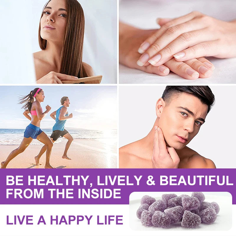 Vitamin Biotin Gummies 12,000 mcg for Stronger Hair, Skin & Nails - 60 Gummies
