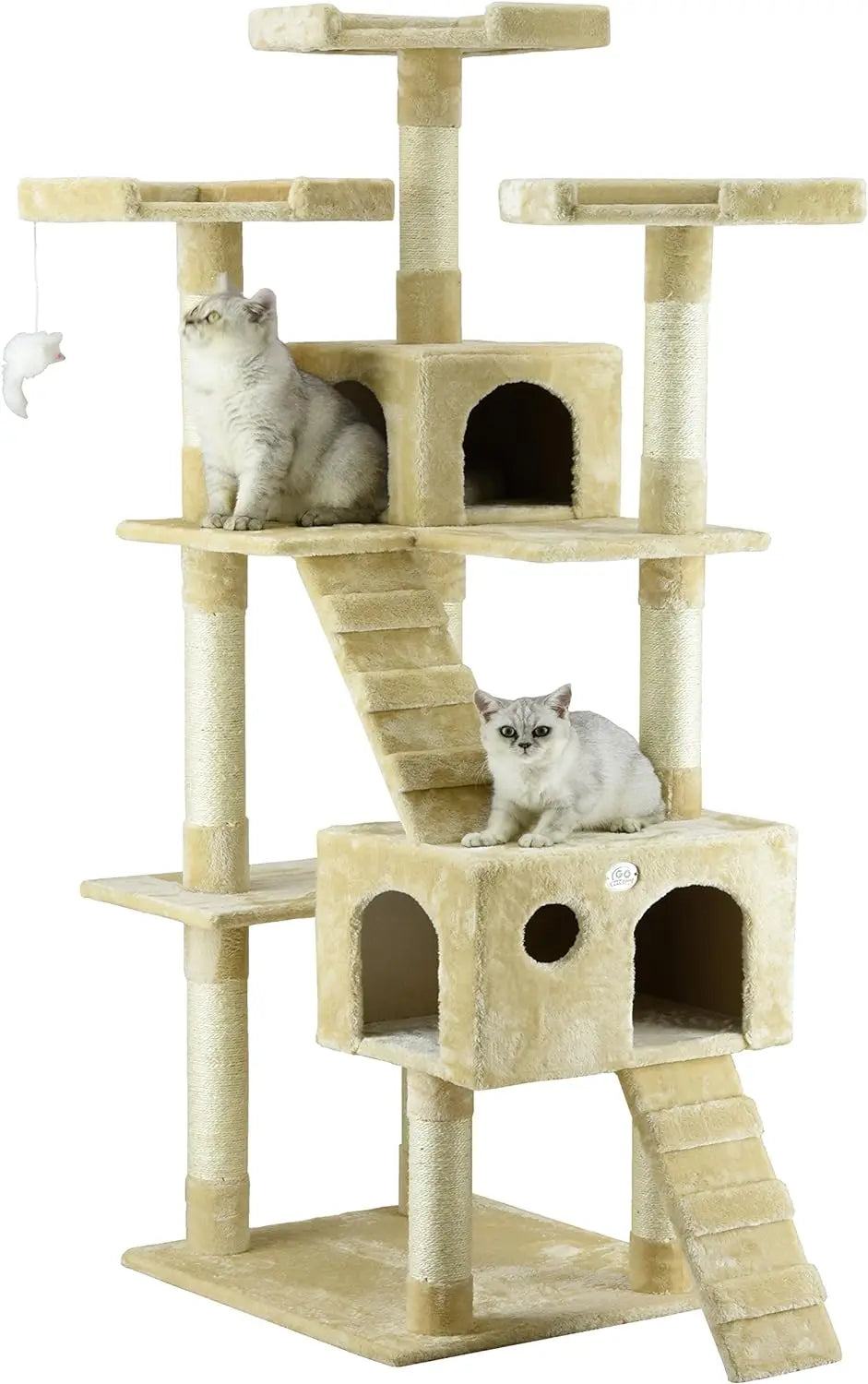 72" Tall Extra Large Cat Tree Tower Condo Cat House
for Large Indoor Cats Play Scratch Hide Climb Activity Furniture with Toy
