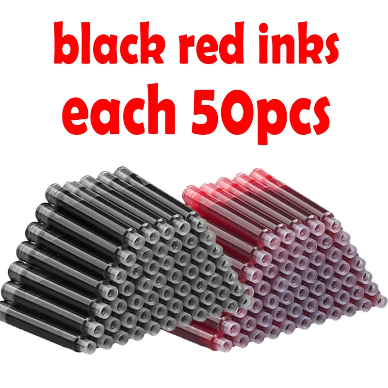 53Pcs Fountain Pen Replaceable Ink Set Black/Blue/Red ink 0.3 Writing Supplies