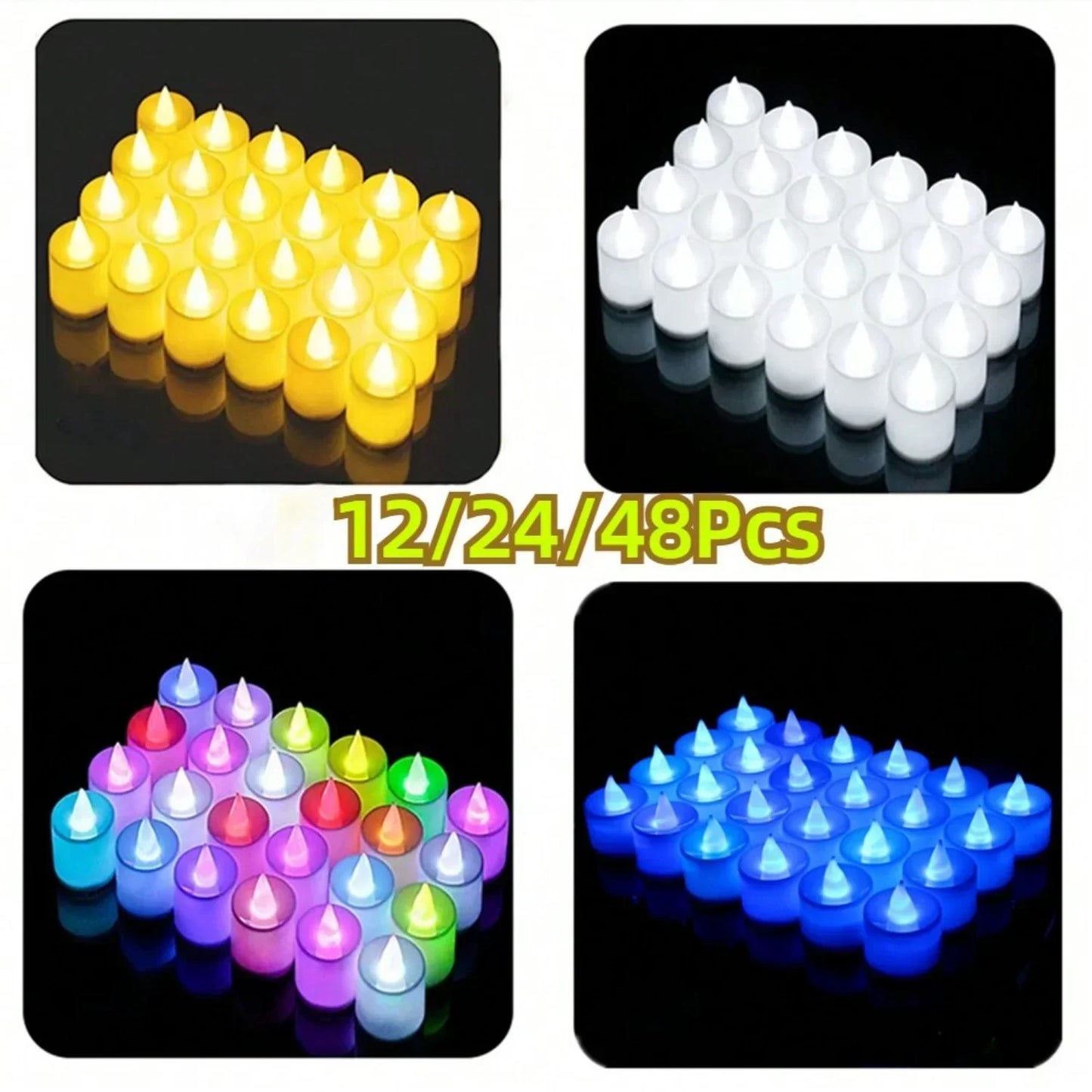 LED Tea Light Candles, Flameless Candles, Battery Electric Candles,