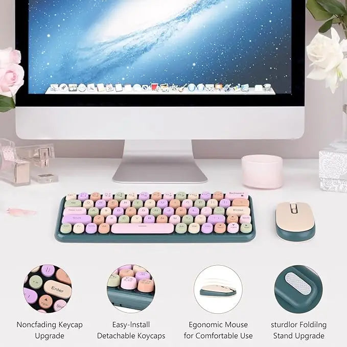 2.4G Wireless Keyboard & Mouse Combo
Portable 60 Small Typewriter Keyboard
Office PC Computer Laptop Desktop Windows
