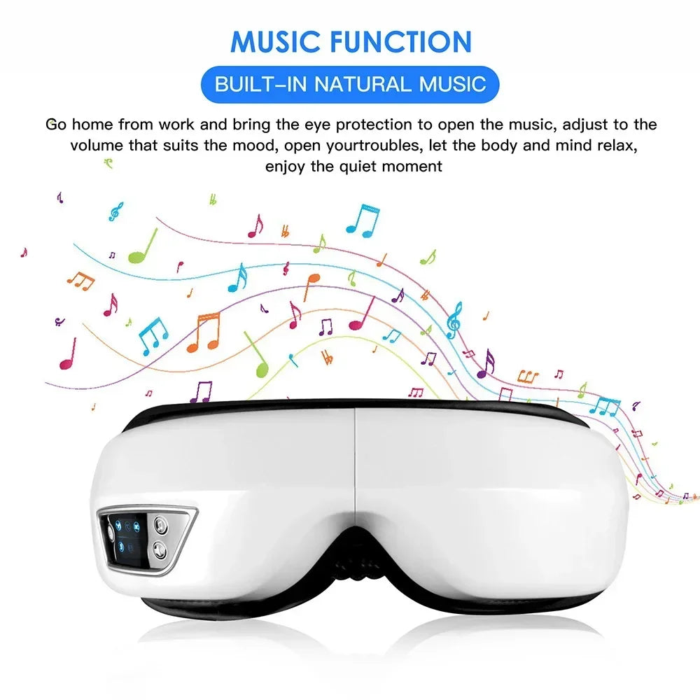 6D Eye Massage Instrument Smart Airbag Vibration Eye Care
Hot Compress Bluetooth Eye Massager Glasses Fatigue Pouch & Wrinkle