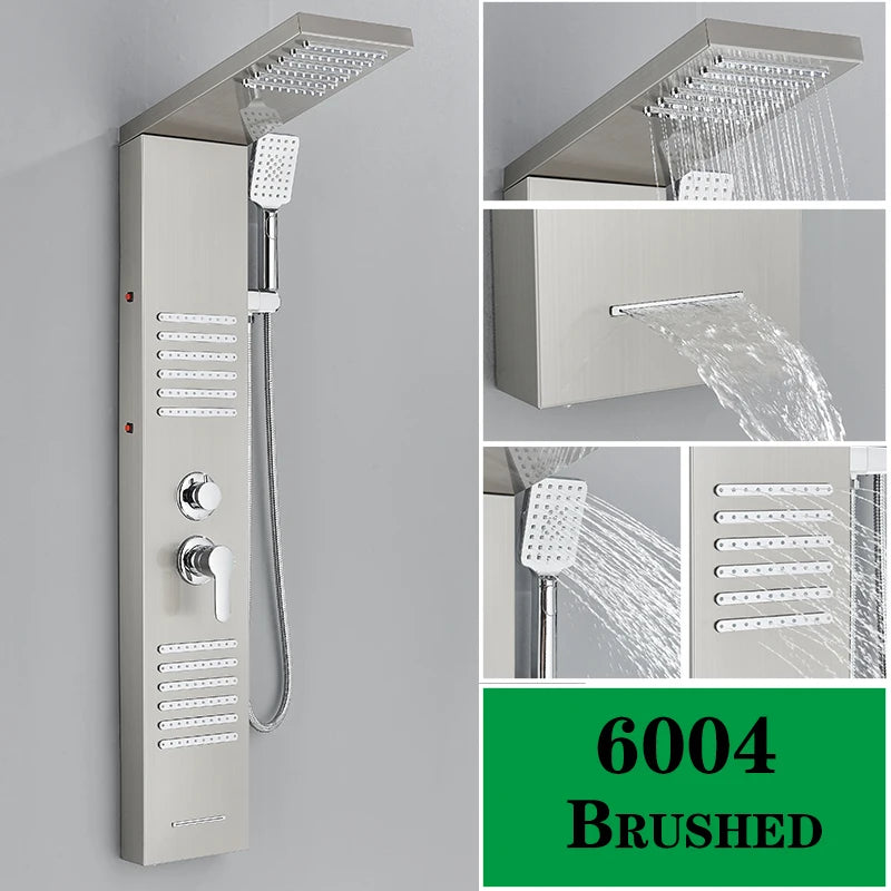 LED Shower Faucet Bathroom SPA Massage Jet Shower Matte Black
Column System Waterfall Rain Shower Panel Bidet Sprayer Tap