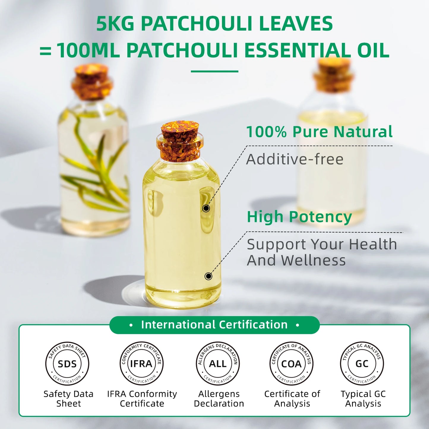 100ML Patchouli Essential Oils,100% Pure Nature for Aromatherapy, Diffuser, Humidifier, Massage, Keep happy, Candle