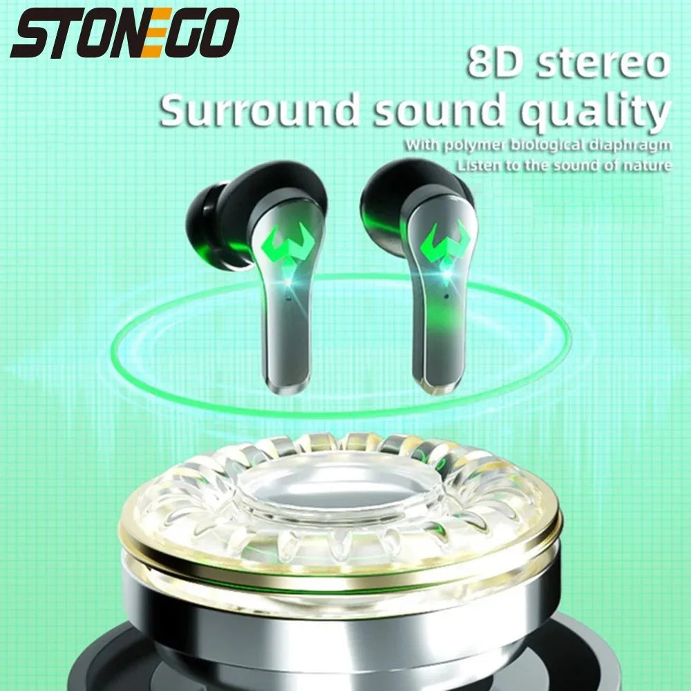 TWS Gaming Earbuds, Wireless 9D Stereo Surround Sound
Bluetooth Earphones with Microphone