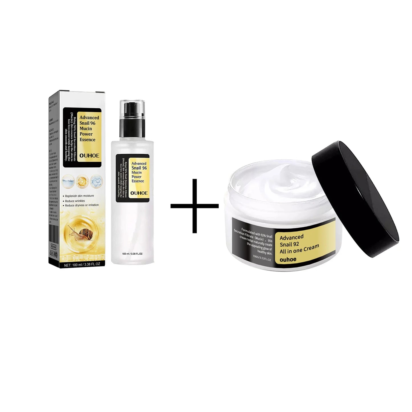 Smoothing Wrinkle Snail Mucin Essence Face Cream Repairing '
Lift Firm Fade Fine Lines Brightening Skin Care Advanced Moisturizing