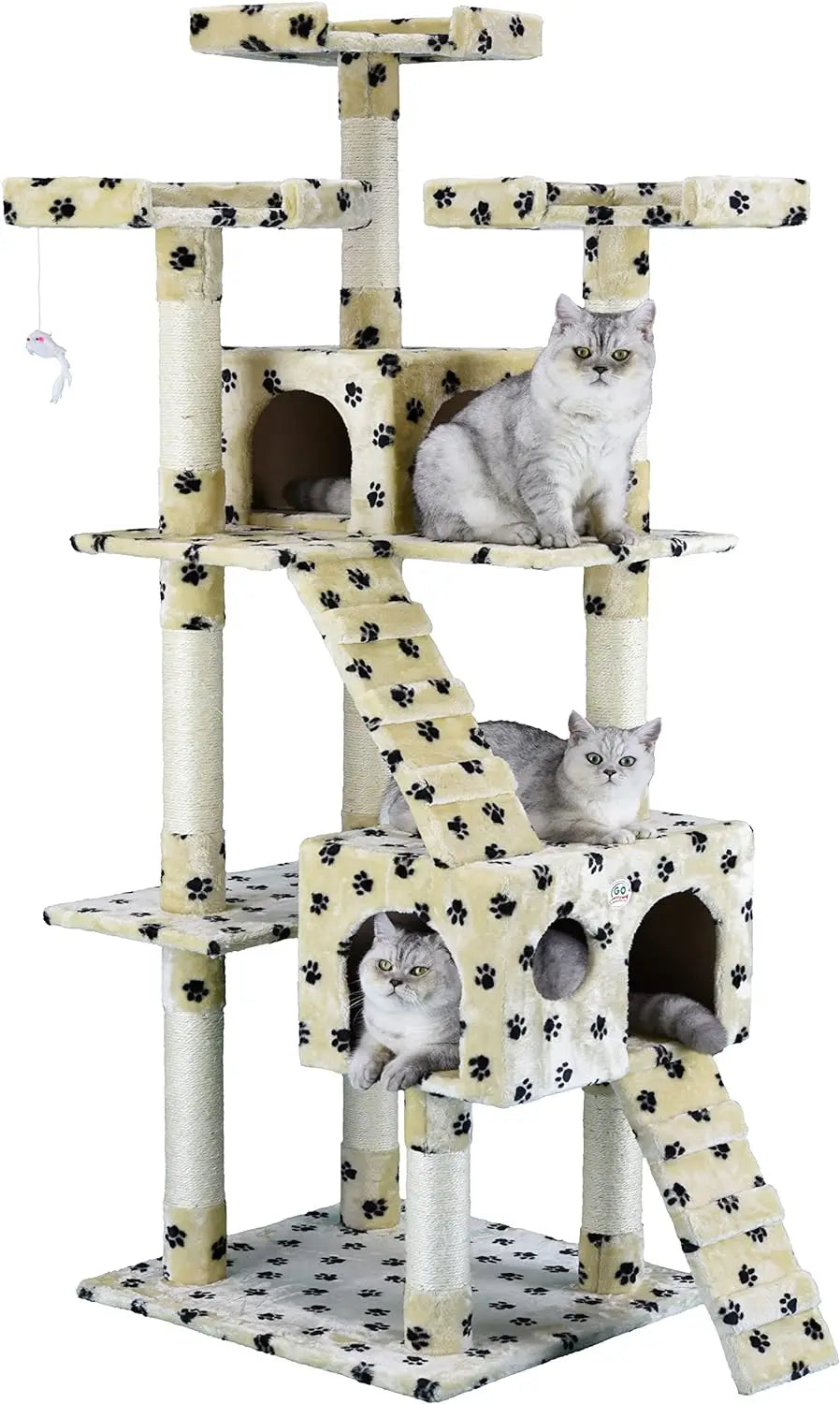 72" Tall Extra Large Cat Tree Tower Condo Cat House
for Large Indoor Cats Play Scratch Hide Climb Activity Furniture with Toy