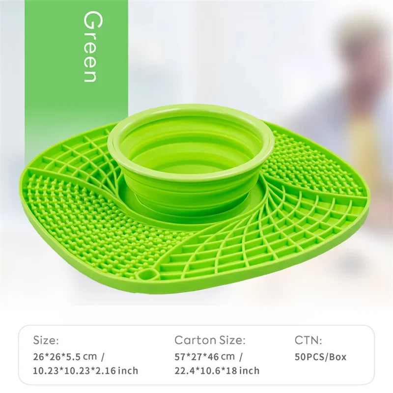 Dog Bowls Folding Pet Bowl Slow Food Bowl Silicone Dog Stuff
Dog Licking Mat Bowl Anti Gluten Feeding and Water Dog Accessories