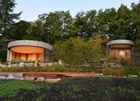 Luxury modern wooden house steel structure round house Senglin Holiday House