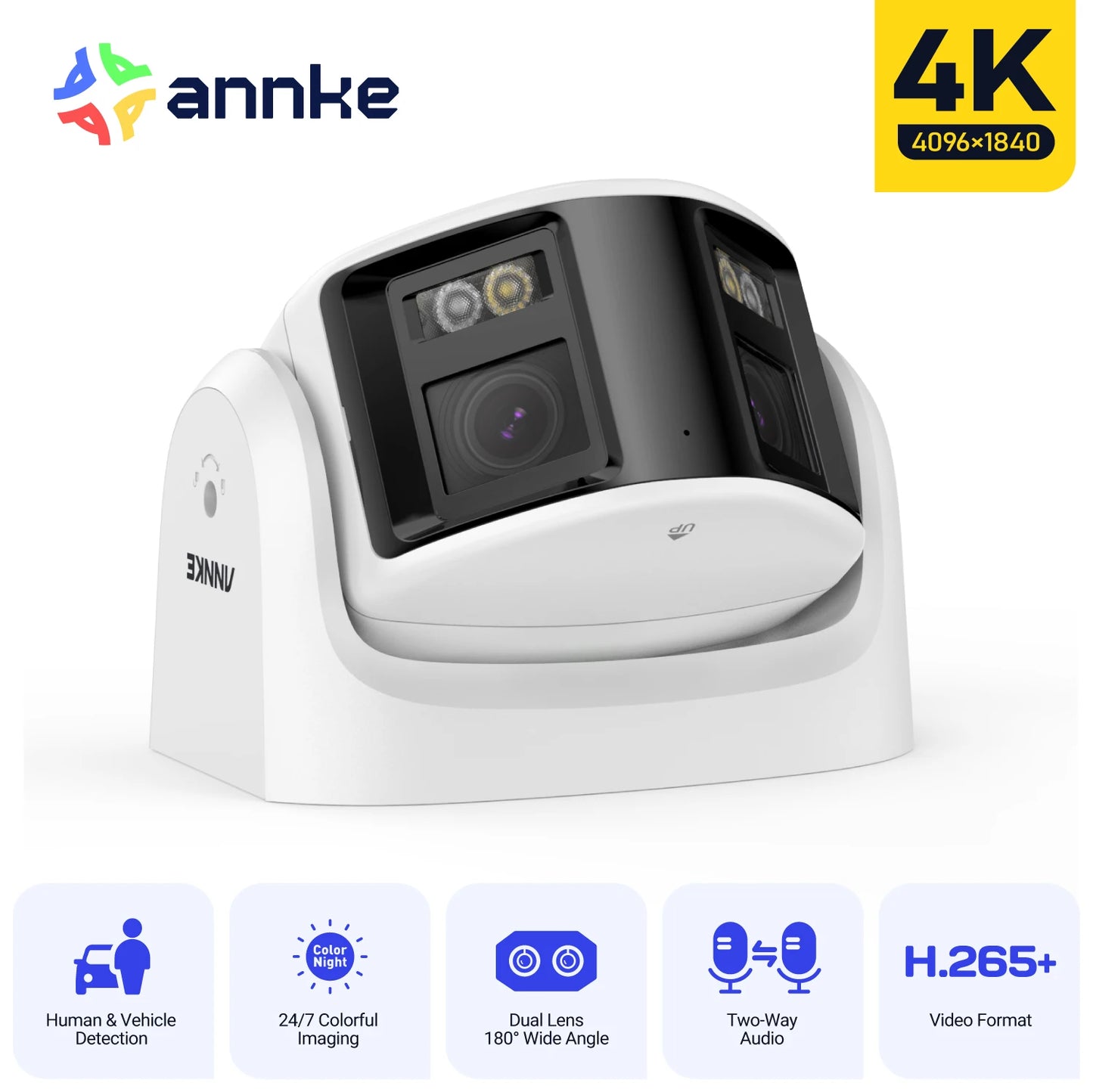 4K 180° Panoramic Protection Camera Dual Lens