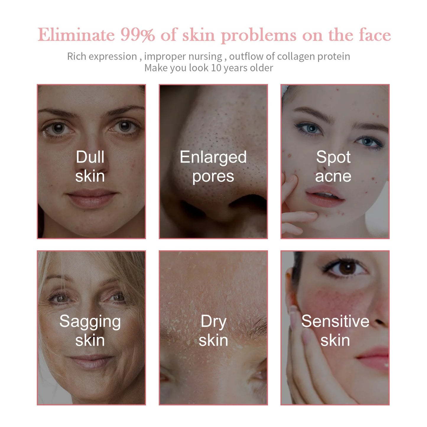 5 In 1 Anti Aging Serum Fade Fine Lines Tighten Remove Dark Spot Pore Shrinking